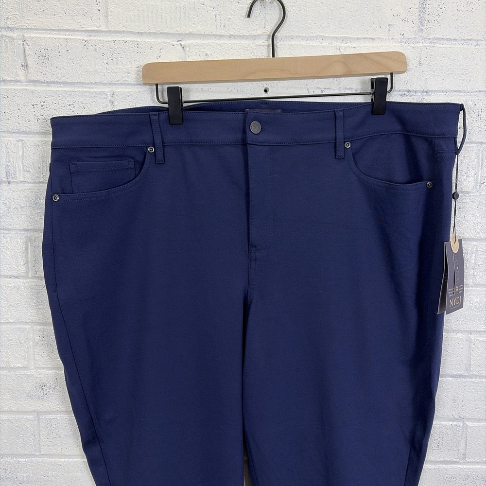 NYDJ Marilyn Straight Knit Pants Womens 20W Navy Blue Stretch Career Lift X Tuck - Picture 3 of 15
